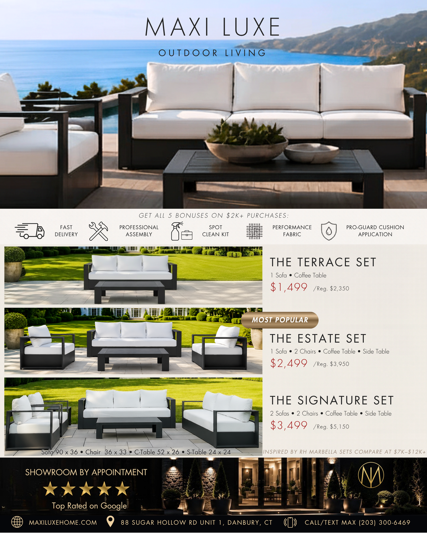 Premier Metal Outdoor Sofa - Signature Set