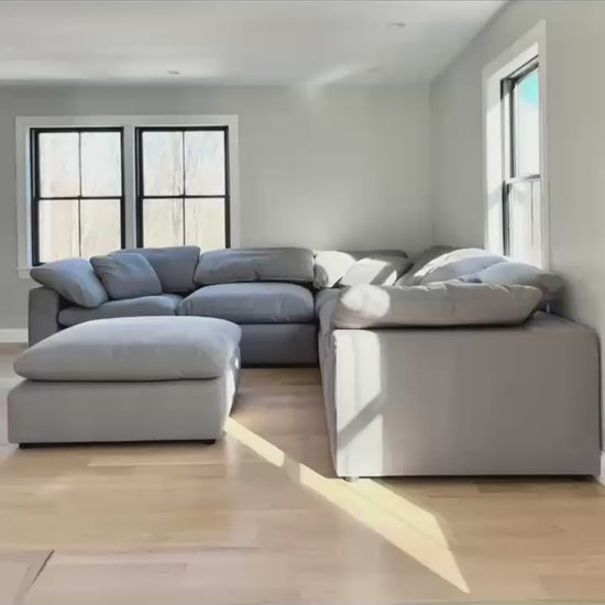 new gray sofa sectional cloud couch video