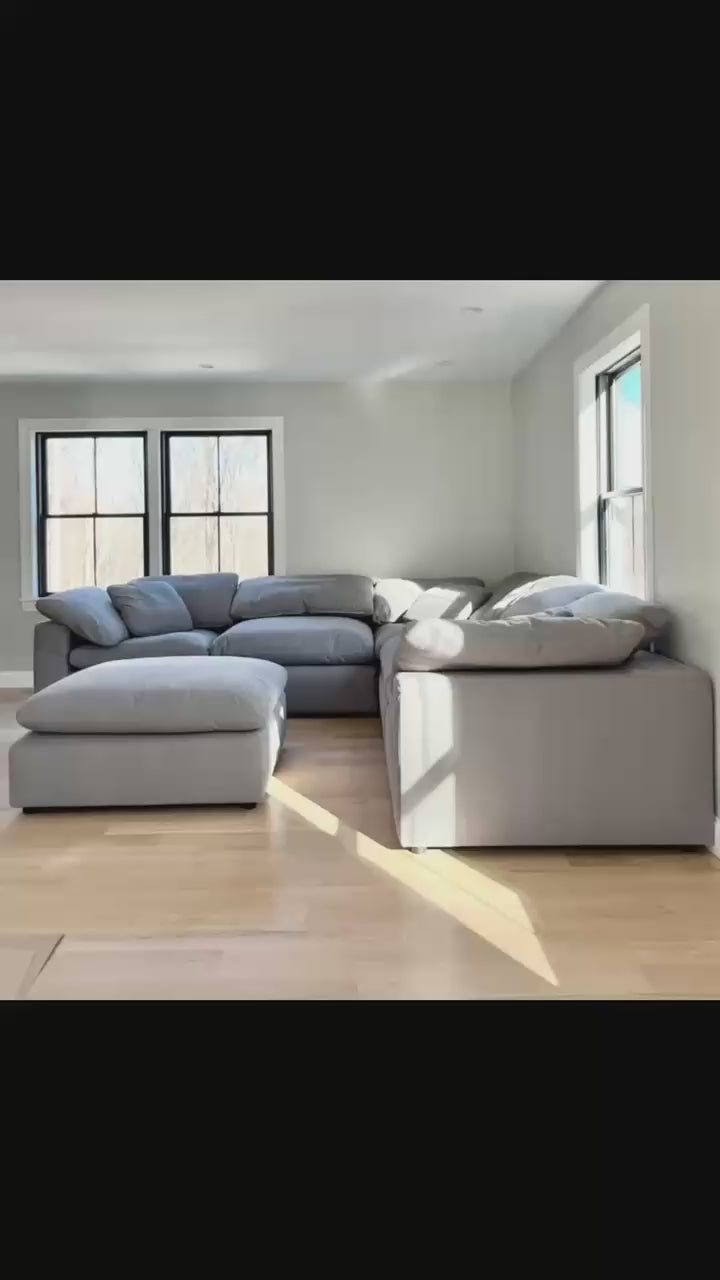 new gray sofa sectional cloud couch video
