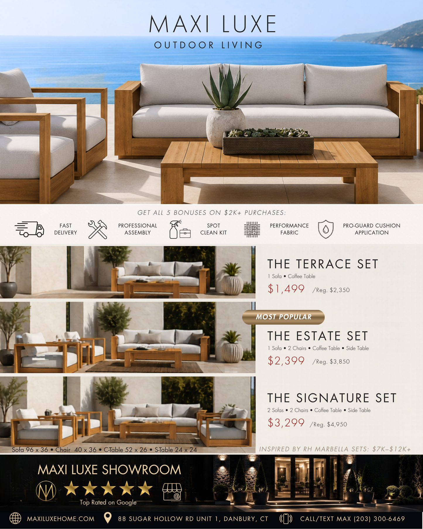 Premier Wood Outdoor Sofa - Estate Set